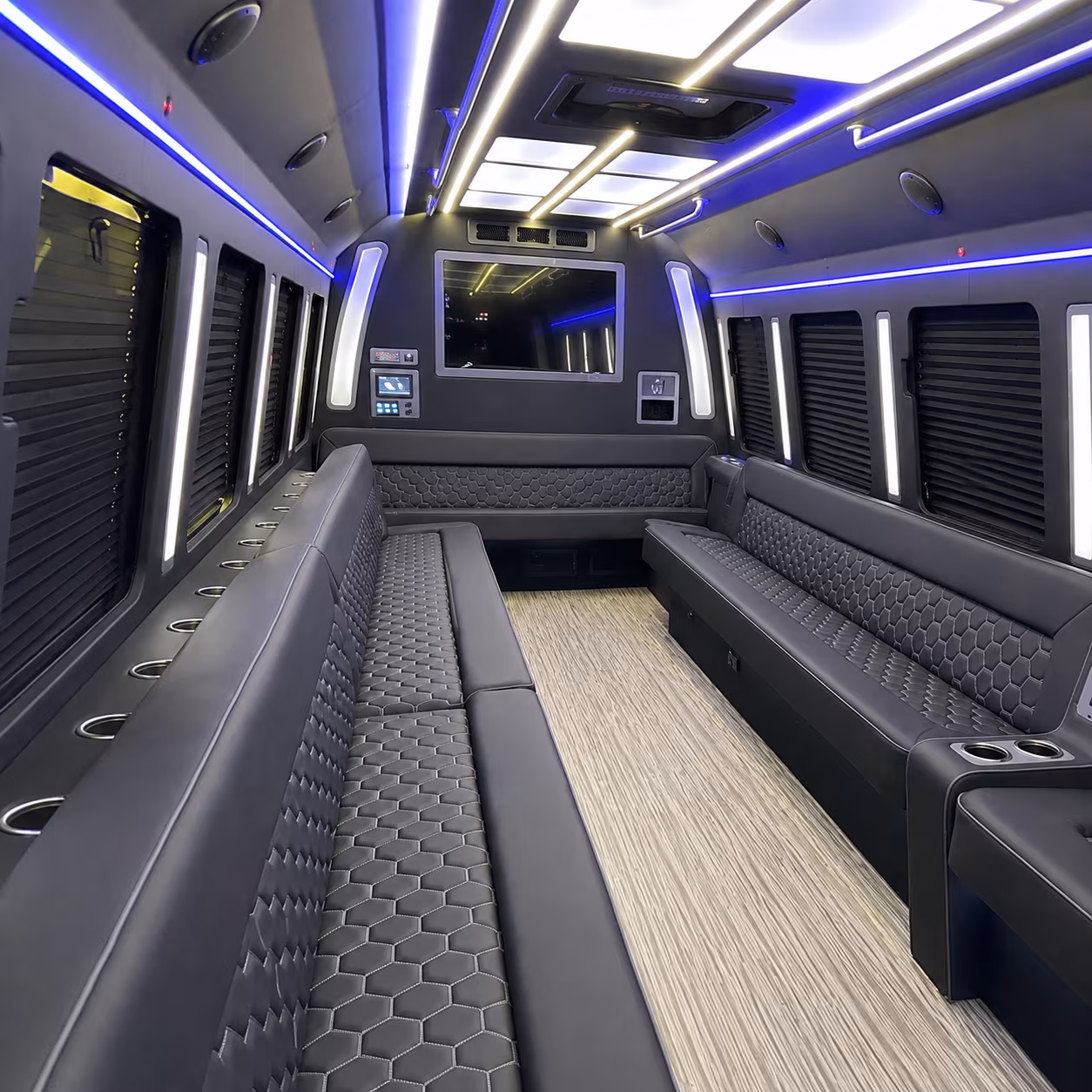 Arvada arvada sporting event party bus rental party bus exterior
