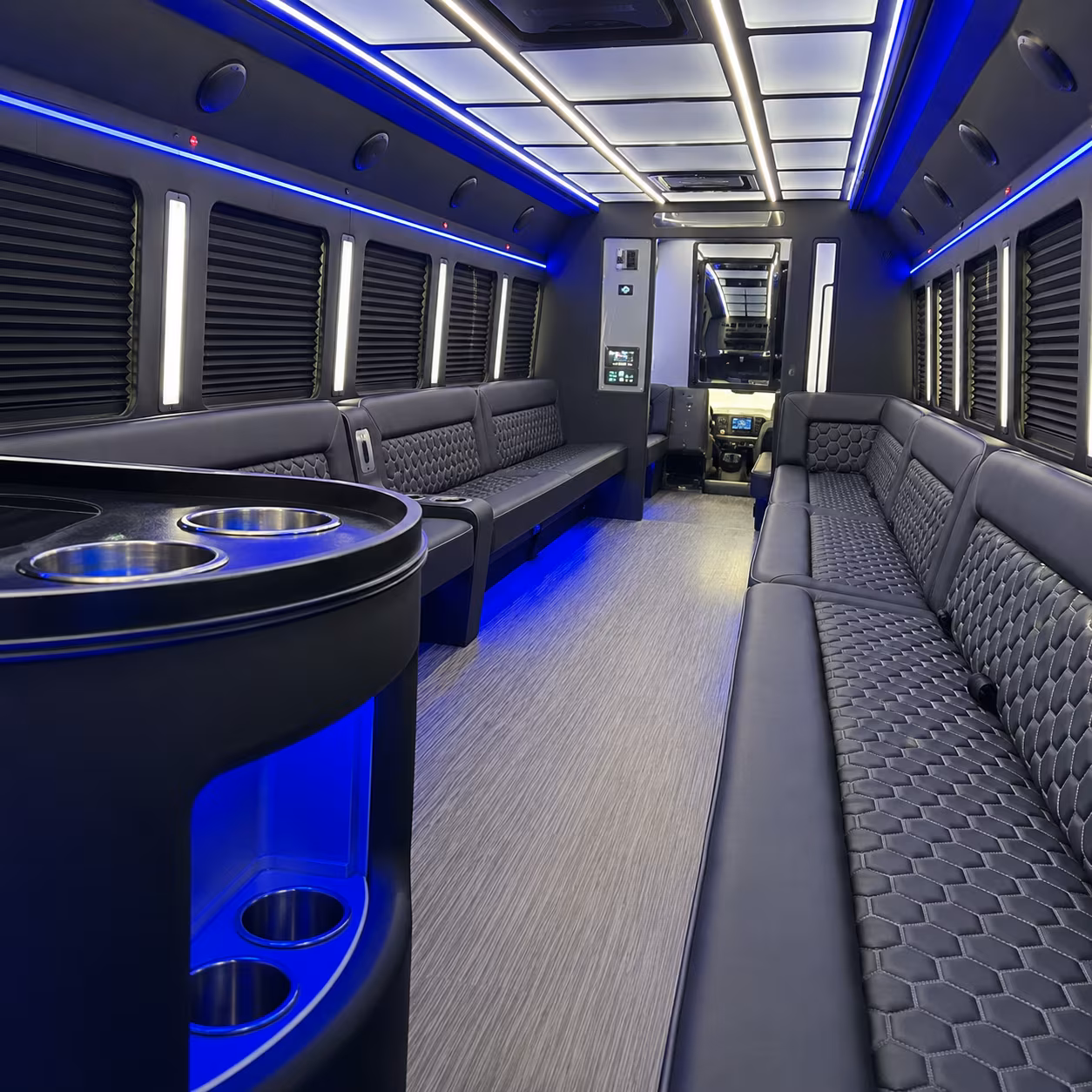 Arvada arvada sporting event party bus rental party bus exterior