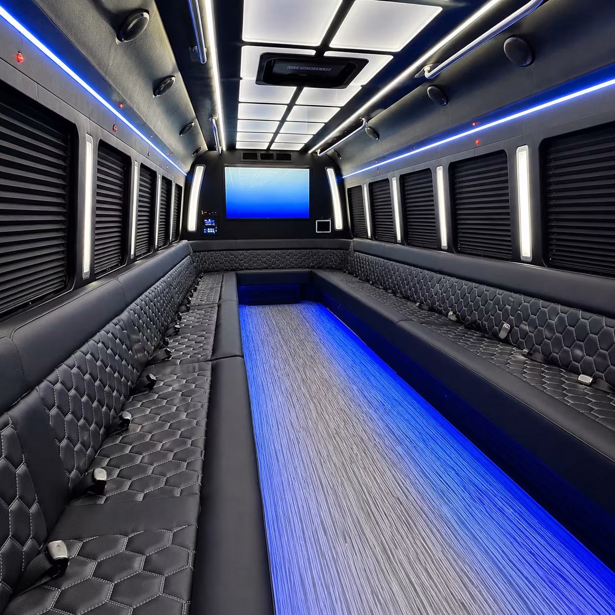 Arvada arvada sporting event party bus rental party bus exterior