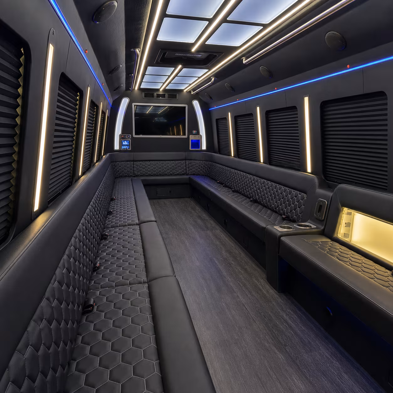 Arvada Bachelor & Bachelorette Transportation party bus interior
