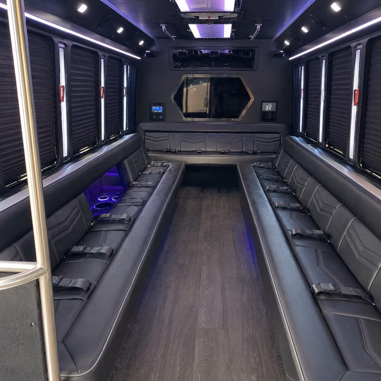 Arvada Winery Tour & Pub Crawl Transportation party bus interior