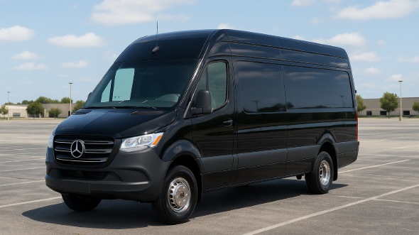 Exterior of Charter Bus Company Boulder's 14 Passenger Sprinter Limousine in Boulder