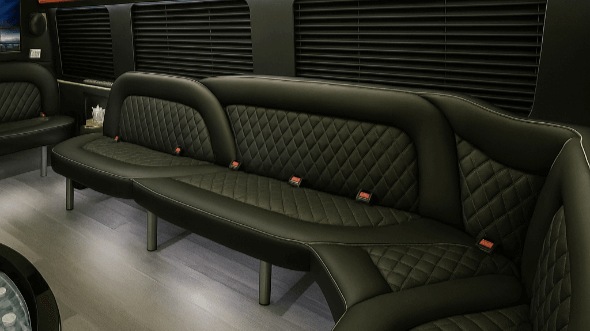 Interior of Charter Bus Company Centennial's 15 Passenger Party Bus in Centennial