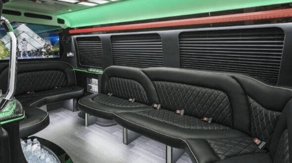 Interior of Charter Bus Company Colorado Springs's 15 Passenger Party Bus in Colorado Springs