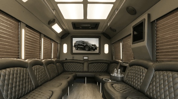 18 passenger party bus interior