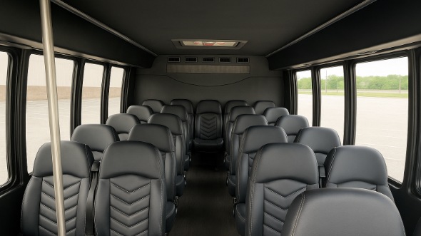 Interior of Charter Bus Company Arvada's 25 Passenger Minibus in Arvada