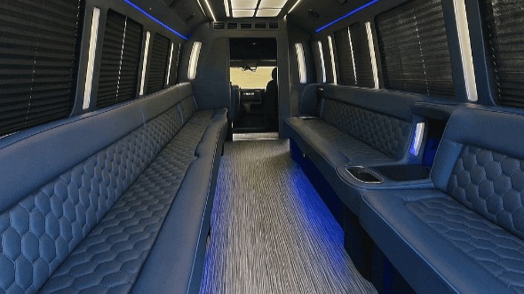 Interior of Charter Bus Company Thornton's 25 Passenger Party Bus in Thornton