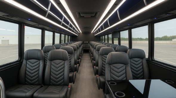 Interior of Charter Bus Company Arvada's 28 Passenger Minibus in Arvada