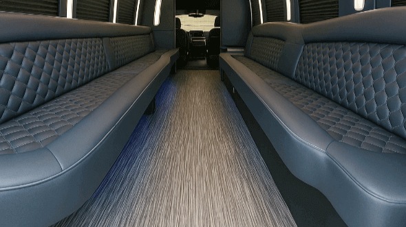 Interior of Charter Bus Company Colorado Springs's 28 Passenger Party Bus in Colorado Springs