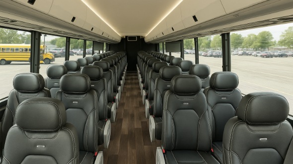 Interior of Charter Bus Company Arvada's 30 Passenger Minibus in Arvada