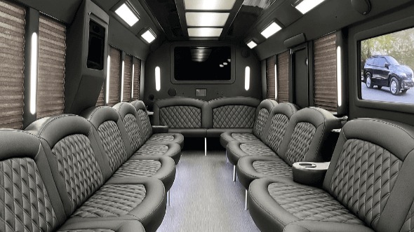 Interior of Charter Bus Company Centennial's 30 Passenger Party Bus in Centennial