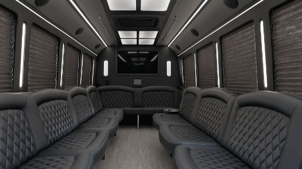 Interior of Charter Bus Company Lakewood's 30 Passenger Party Bus in Lakewood
