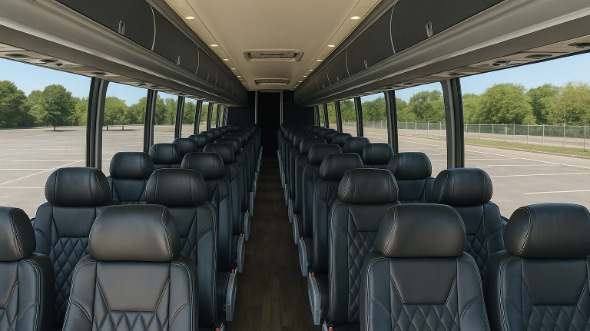Interior of Charter Bus Company Arvada's 46 Passenger Charter Bus in Arvada