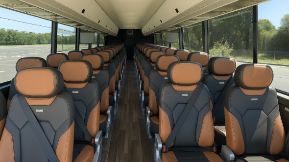 Interior of Charter Bus Company Arvada's 48 Passenger Charter Bus in Arvada