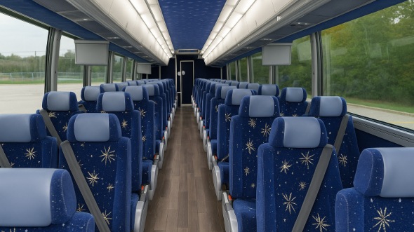 Interior of Charter Bus Company Arvada's 51 Passenger Charter Bus in Arvada