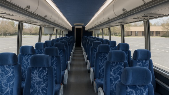 Interior of Charter Bus Company Arvada's 56 Passenger Charter Bus in Arvada