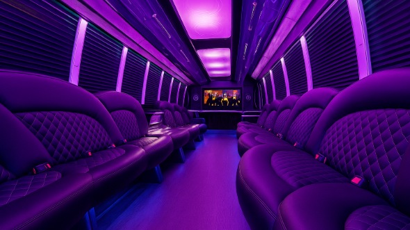 arvada 30 passenger party bus inside